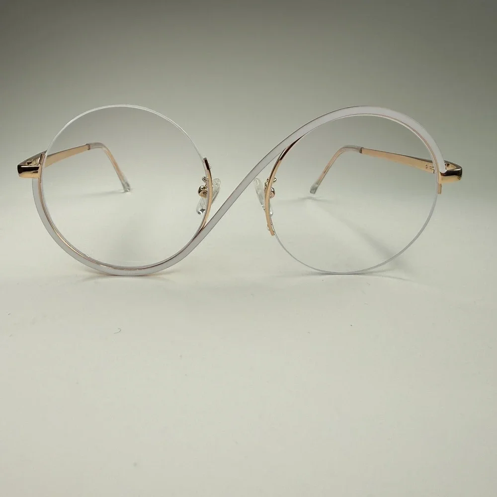 LensMart 95929 C1 Eyeglasses Frame Only‎ 52-20-143 Round White Womens